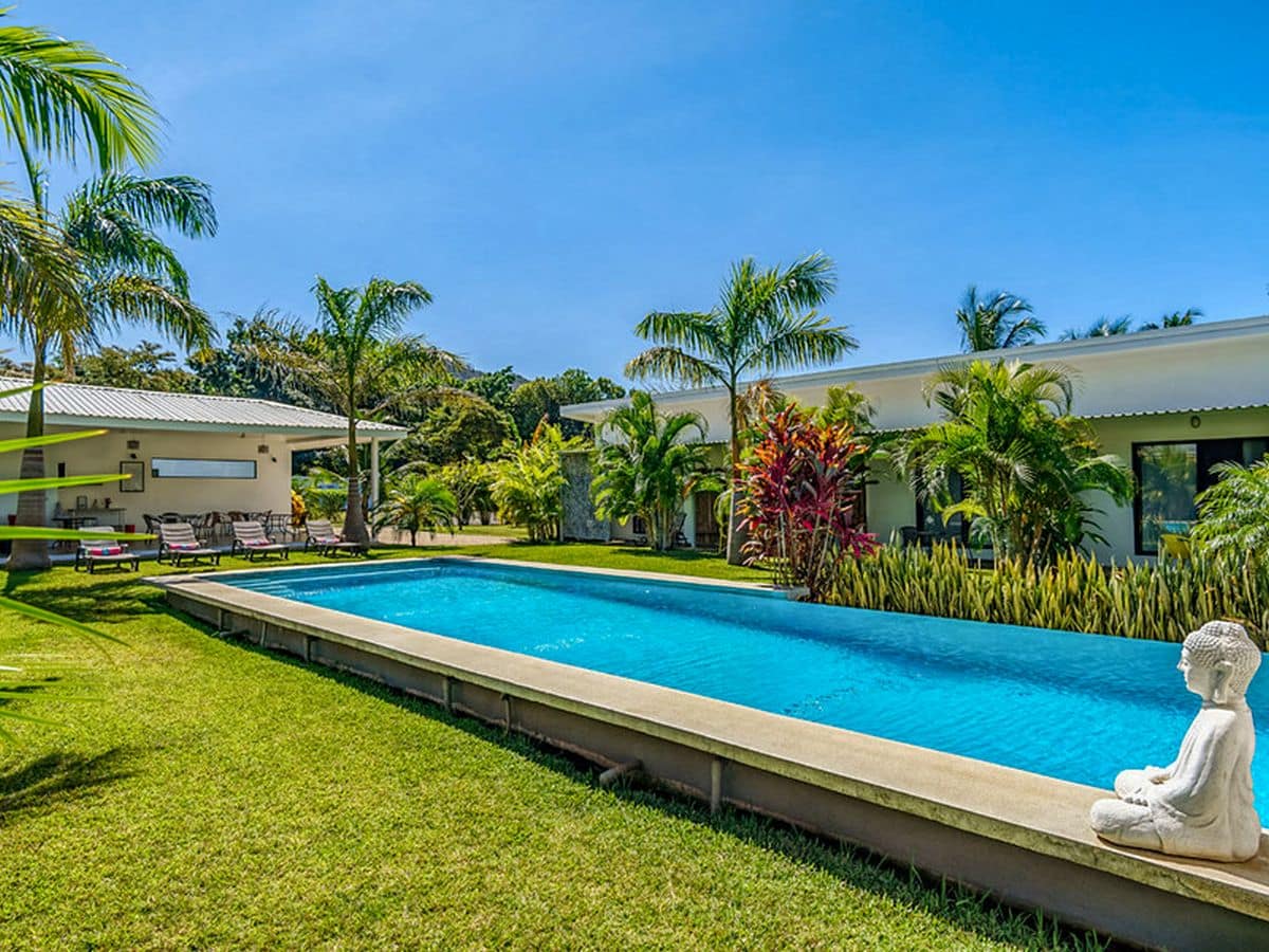Luxury pool with waterfall at Casa Seahorse Resort, Tamarindo, Costa Rica