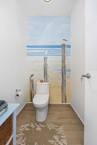 Elegantly designed bathroom at Casa Camari featuring high-end finishes, custom vanities, and a spa-like ambiance.