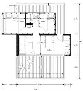 Vista Ridge Glamping Investment, Cottage Floorplan | Sardinal, Guanacaste