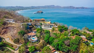Aerial view of Casa Margarita in Playa Flamingo with close proximity to white-sand beach and ocean views