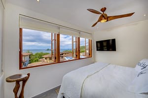 Ocean-View Bedroom at 32 Plaza Central – Luxury & Comfort in Las Catalinas
