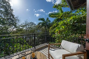 Private ocean-view balcony with breathtaking beach scenery at 9 Paseo del Mar, Las Catalinas.