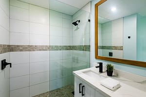 Modern Bathrooms with High-End Finishes at Casa Nueva Vida, Surfside Estates