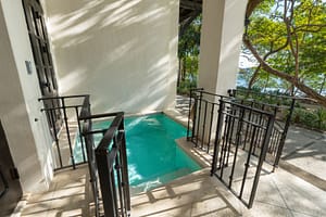 Oceanfront plunge pool with stunning beach views at 9 Paseo del Mar in Las Catalinas.