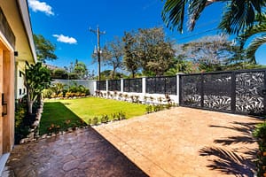 Lush Front Garden at Casa Nueva Vida in Surfside Estates, Playa Flamingo