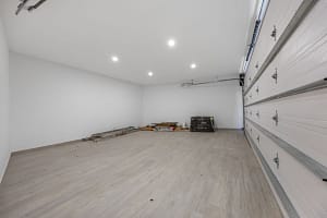 Spacious covered car garage at Casa Manta Ray with modern design and ample parking space.