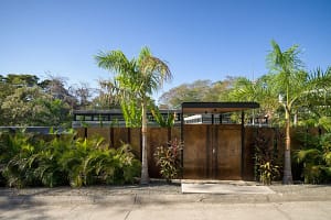 Secure gated entrance at Villa Aquarena ensuring privacy and tranquility