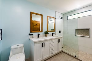 Modern Bathrooms with High-End Finishes at Casa Nueva Vida, Surfside Estates