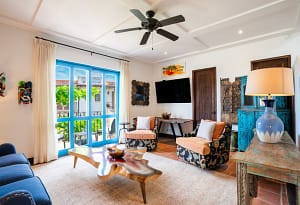 Living room at 9 Calle Cartagena - stylish and modern space with ocean views