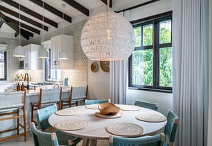 Bright dining area with natural light and fresh finishes at 18 Calle La Ronda Las Catalinas Costa Rica Spacious dining space perfect for family meals and entertaining at 18 Calle La Ronda steps from Playa Danta