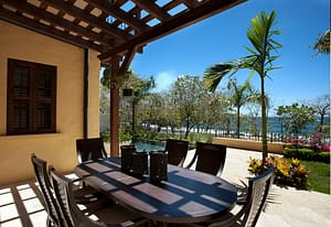 Spacious beachfront porch with ocean views at Casa de Tom, Las Catalinas