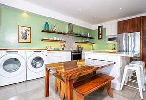 Modern gourmet kitchen at 9 Calle La Ronda, Las Catalinas with high-end appliances and sleek finishes.