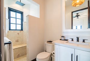 Modern bathroom with bright finishes and walk in shower at 18 Calle La Ronda Las Catalinas Costa Rica