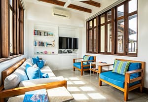 Spacious living room at 9 Calle La Ronda, Las Catalinas with ocean views and modern design.