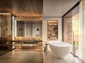 A Soaking Tub With Panoramic View