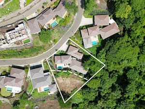 Aerial Roof View of Pacifico Resort Home with Scenic Surroundings