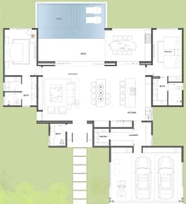 Villa Coral Floor Plan, Single Floor Villa in Blue Moon Community, Roatan, Honduras
