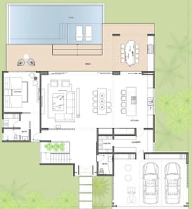 Villa Celeste, 387m2, 1st Story Floor Plan, Blue Moon, Roatan, View 2