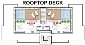 Condominium Azul, Rooftop Deck - Penthouse Floor Plan, Ocean Front Condo in Blue Moon, Roatan