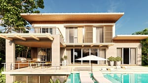 Villa Celeste, View 5. Two Story Plan, Blue Moon, Roatan