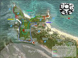 Paya Bay Map of 200m beachfront property with access to inland river, perfect for new hotel location or mooring docks.