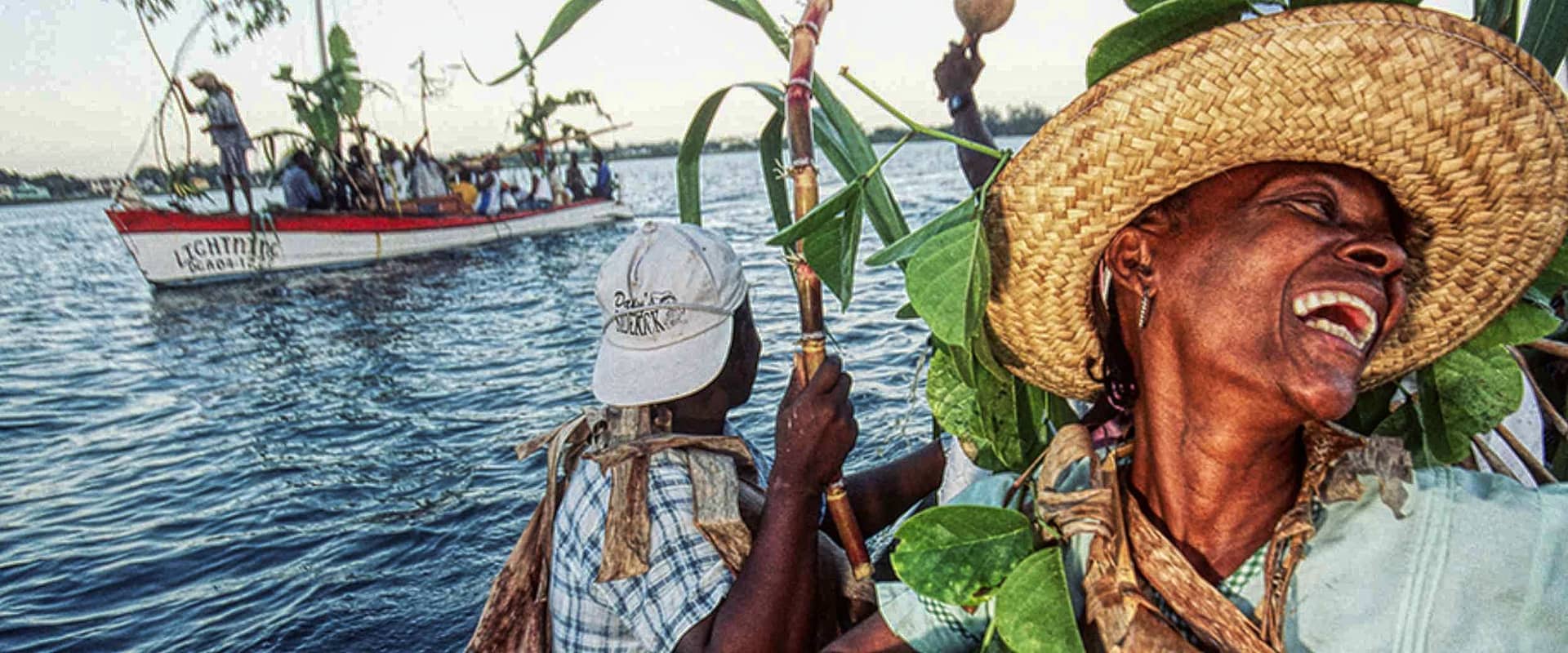 Local people fishing in a river.