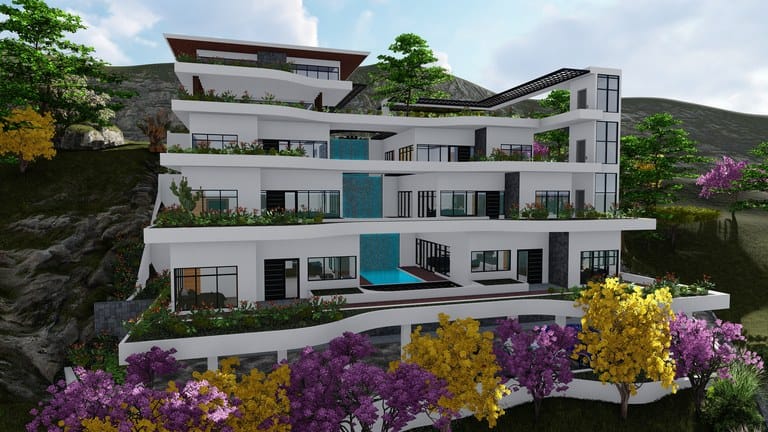 Villa Del Mar Ocean Lot #38: Luxurious Sixplex & Two level Penthouse in Coco Bay Estates